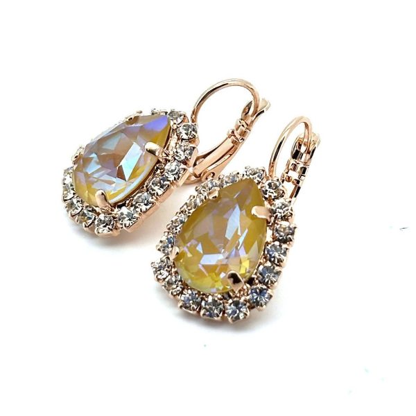 Earrings By Mariana Woman Alluring Sun Kissed Horizon and Peach Swarovski Crystals