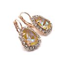 Earrings By Mariana Woman Alluring Sun Kissed Horizon and Peach Swarovski Crystals - Image 3