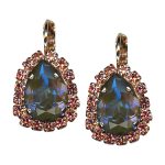 Mariana Earrings Exquisite Peridot Delite & Lt Rose Austrian Crystals My Treasures Coll.