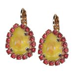 Mariana Earrings Classy Sun Kissed Sunshine & Indian Pink Austrian Crystals My Treasures Coll.