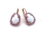 Earrings By Mariana Winter 2019 Coll. Moonstone Mineral & Violet Austrian Crystals