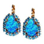 Mariana Earrings Azure SO Mineral & Aquamarine Austrian Crystals My Treasures Coll. - Image 2