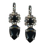 Mariana Earrings Glamorous Jet Black & Clear Austrian Crystals Checkmate Cocktail Hour Coll. - Image 2