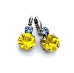 Earrings By Mariana My Treasures Coll. Lt. Sapphire & Citrine Swarovski Crystals - Image 3