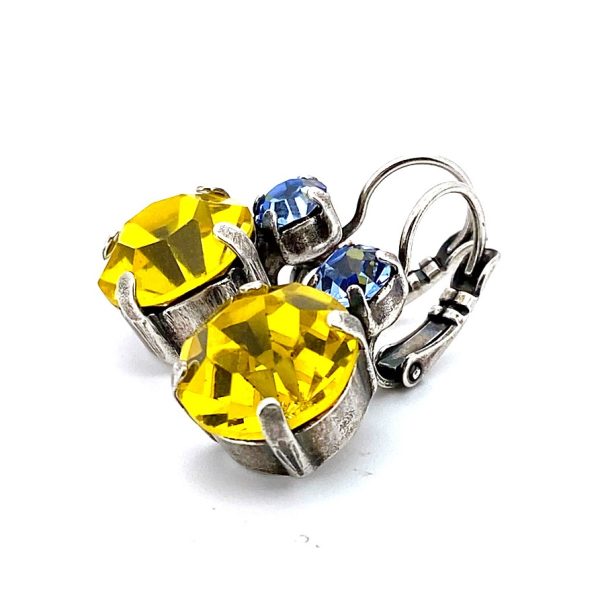 Earrings By Mariana My Treasures Coll. Lt. Sapphire & Citrine Swarovski Crystals