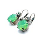 Earrings By Mariana My Treasures Coll. Simply Elegant Pacific Opal & Clear Austrian Crystals