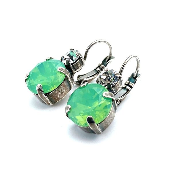 Earrings By Mariana My Treasures Coll. Simply Elegant Pacific Opal & Clear Austrian Crystals