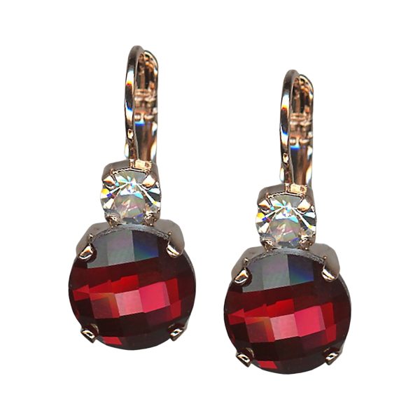 Mariana Earrings Stunning Fuchsia & Clear Austrian Crystals My Treasures Coll.
