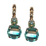 Mariana Earrings Faceted Lt Turq & Chrysolite Austrian Crystals Afternoon in Amsterdam Summer 2022 Coll.