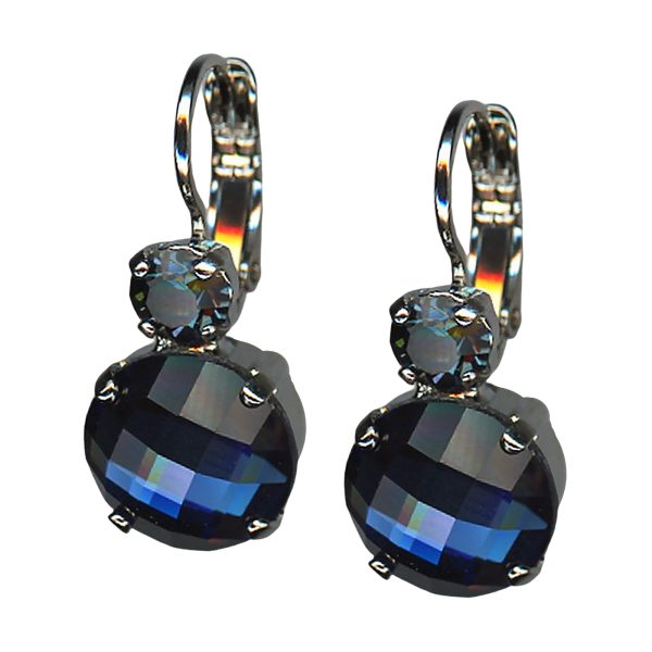 Mariana Earrings Elegant Royal Blue & Montana Blue Austrian Crystals My Treasures Coll.