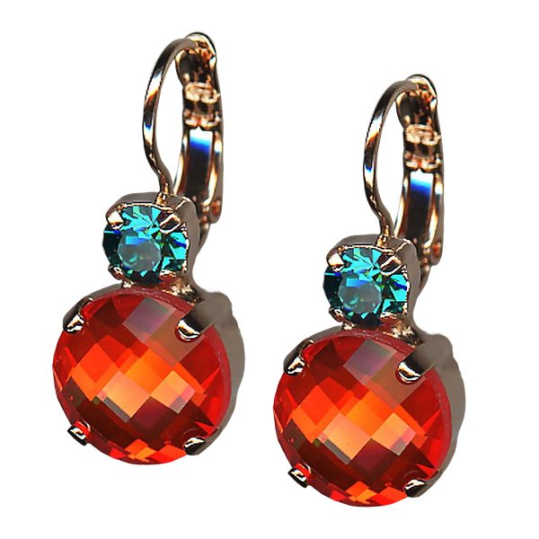 Earrings By Mariana My Treasures Coll. Adorable Hyacinth and Blue Zircon Swarovski Crystals