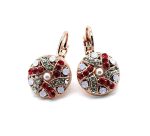 Earrings By Mariana Woman Glamorous Siam, Rose Opal and Pearl Swarovski Crystals - Image 3