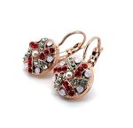 Earrings By Mariana Woman Glamorous Siam, Rose Opal and Pearl Swarovski Crystals
