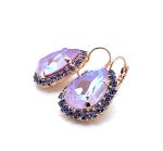 Earrings By Mariana My Treasures Coll. Adorable Tanzanite And Blue Swarovski Crystals