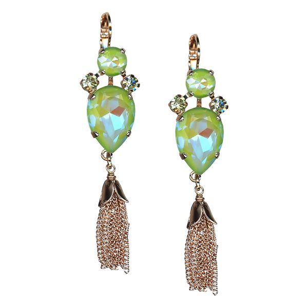 Mariana Earrings Shimmering Sun Kissed Peridot & Peridot Austrian Crystals My Treasures Coll.