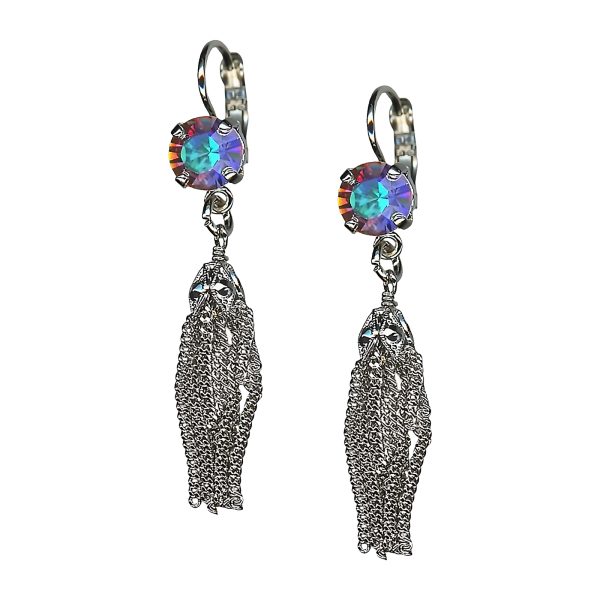 Mariana Earrings Glitzy Tassel Aurora Boreale Austrian Crystals My Treasures Coll.