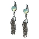 Mariana Earrings Tassel Chrysolite Opal Austrian Crystals Mojito Cocktail Hour Coll. - Image 3