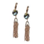 Mariana Earrings Classy Denim Blue Austrian Crystals Madagascar Africa Coll. - Image 2