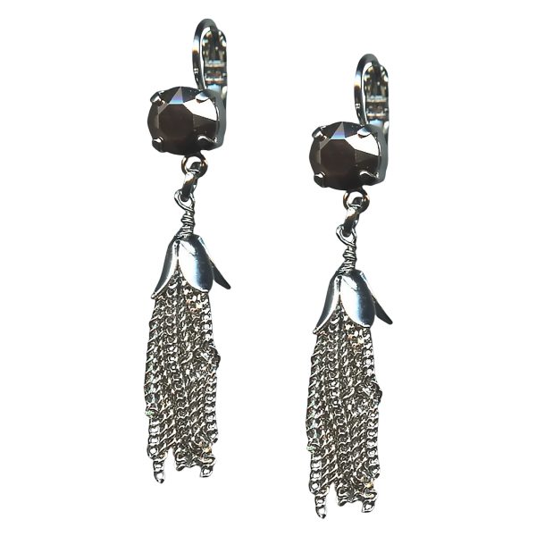 Mariana Earrings Fashionable Tassel Metallic Austrian Crystals Rhapsode Odyssey Coll.