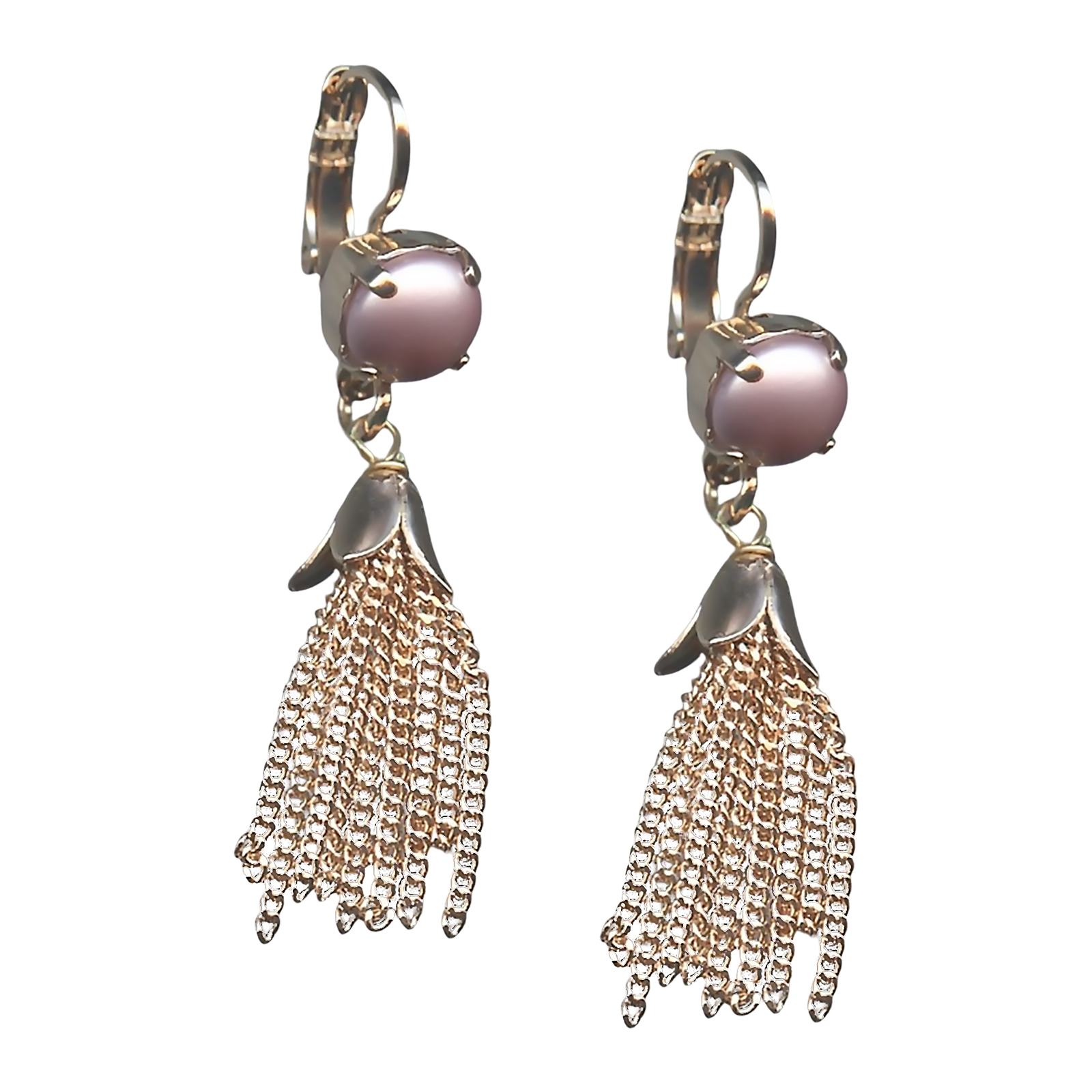 E-1098-7-121-RG6 (1) Mariana Earrings Timeless Powder Rose Austrian Crystals My Treasures Coll. - Image 1