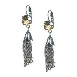 Mariana Earrings Lustrous Golden Shadow Austrian Crystals My Treasures Coll.