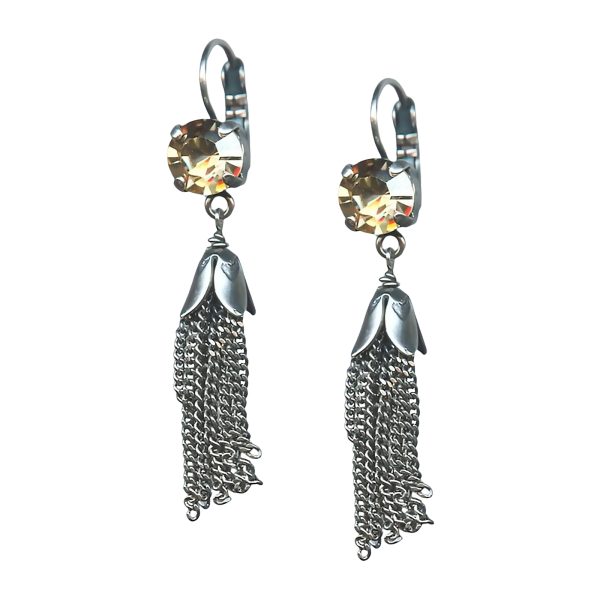 Mariana Earrings Lustrous Golden Shadow Austrian Crystals My Treasures Coll.