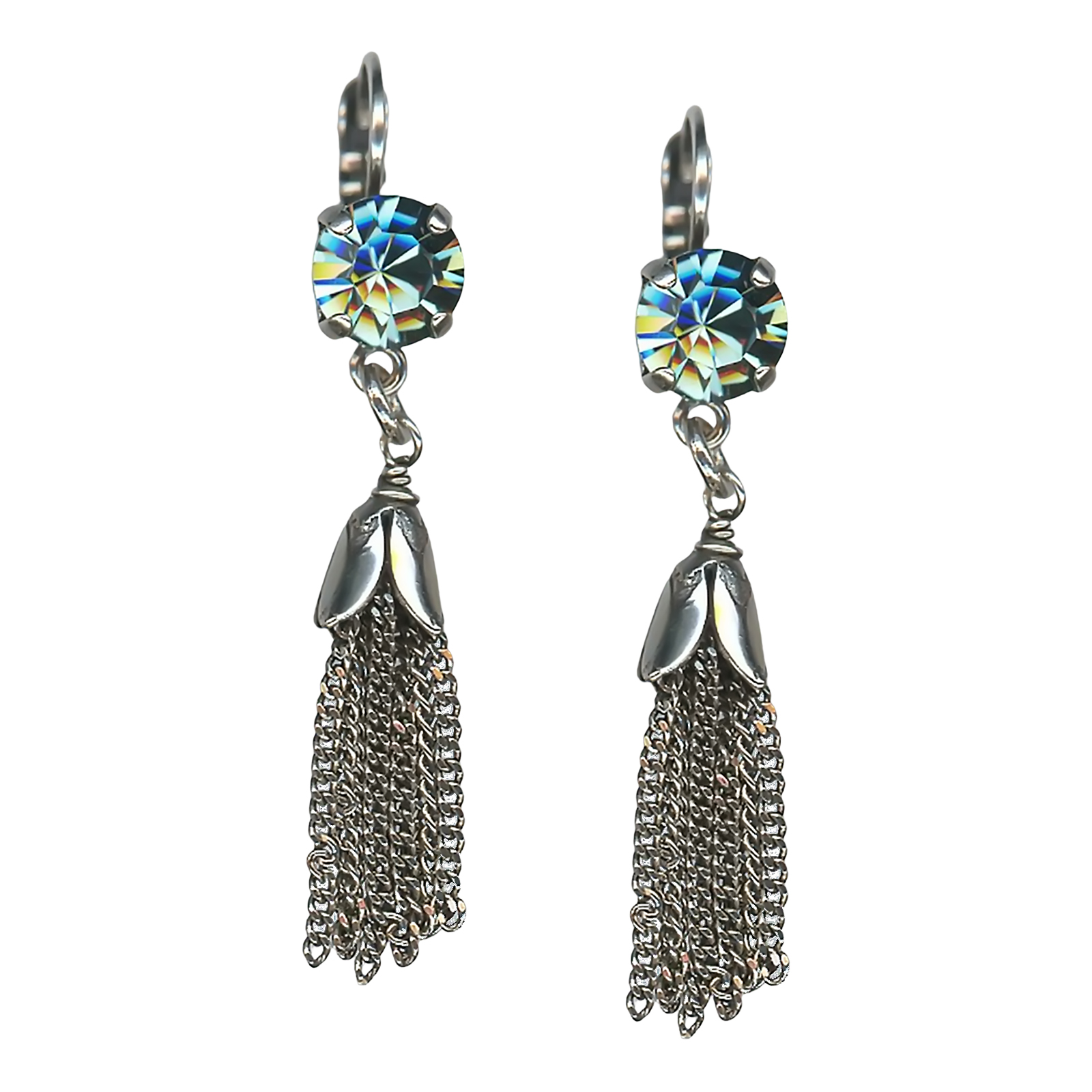E-1098-7-217-SP6 (1) Mariana Earrings Preppy Indian Sapphire Austrian Crystals My Treasures Coll. - Image 1