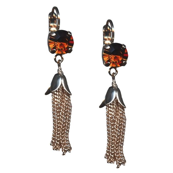 Mariana Earrings Alluring Smoked Topaz Austrian Crystals My Treasures Coll.
