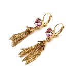 Earrings By Mariana Woman Sassy Drop Light Rose Swarovski Crystals