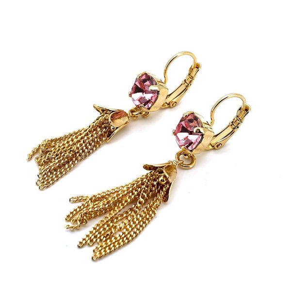 Earrings By Mariana Woman Sassy Drop Light Rose Swarovski Crystals