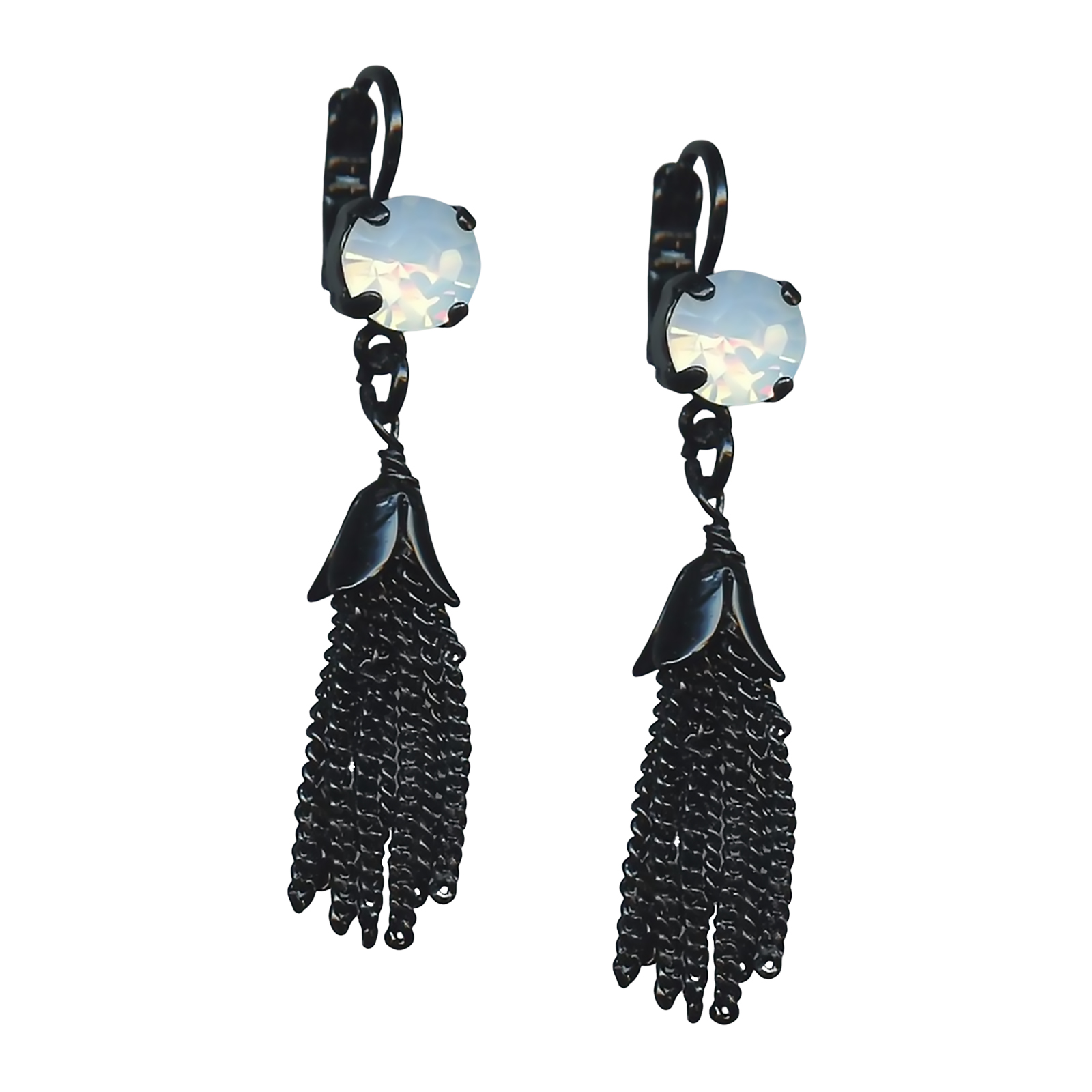 E-1098-7-234-BG6 (1) Mariana Earrings Sophisticated White Opal Austrian Crystals My Treasures Coll. - Image 1