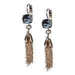 Mariana Earrings Fab Tassel Silver Night Austrian Crystals My Treasures Coll. - Image 3