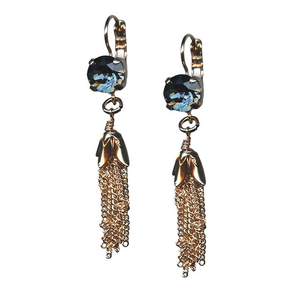 Mariana Earrings Fab Tassel Silver Night Austrian Crystals My Treasures Coll.