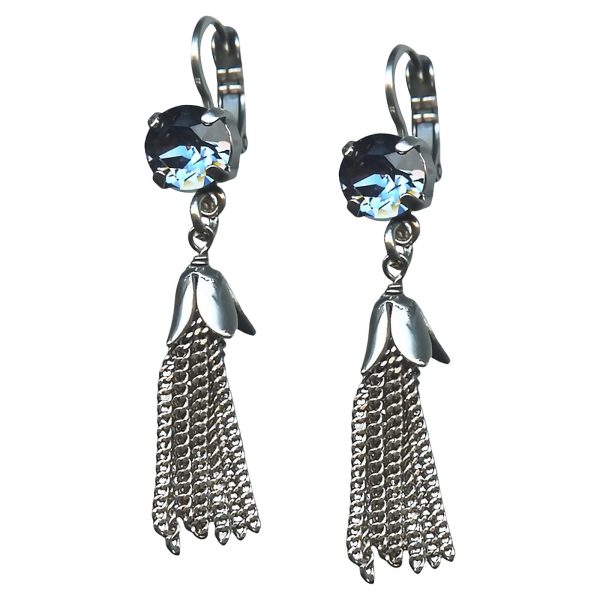Mariana Earrings Gorgeous Denim Blue Austrian Crystals My Treasures Coll.