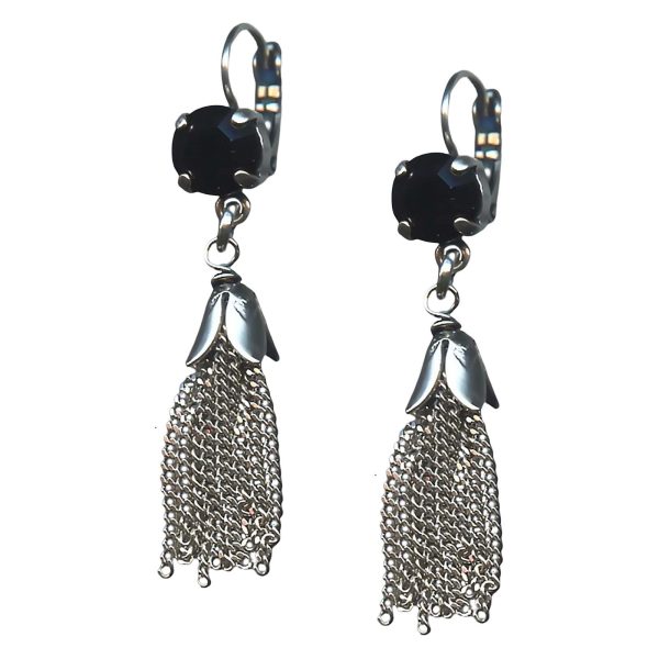 Mariana Earrings Soulful Jet Black Austrian Crystals My Treasures Coll.
