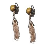 Mariana Earrings Luxurious Gold Tiger Eye Mineral Austrian Crystals My Treasures Coll. - Image 2