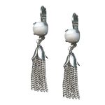 Mariana Earrings Simply Elegant White Howlite Mineral Austrian Crystals My Treasures Coll. - Image 3