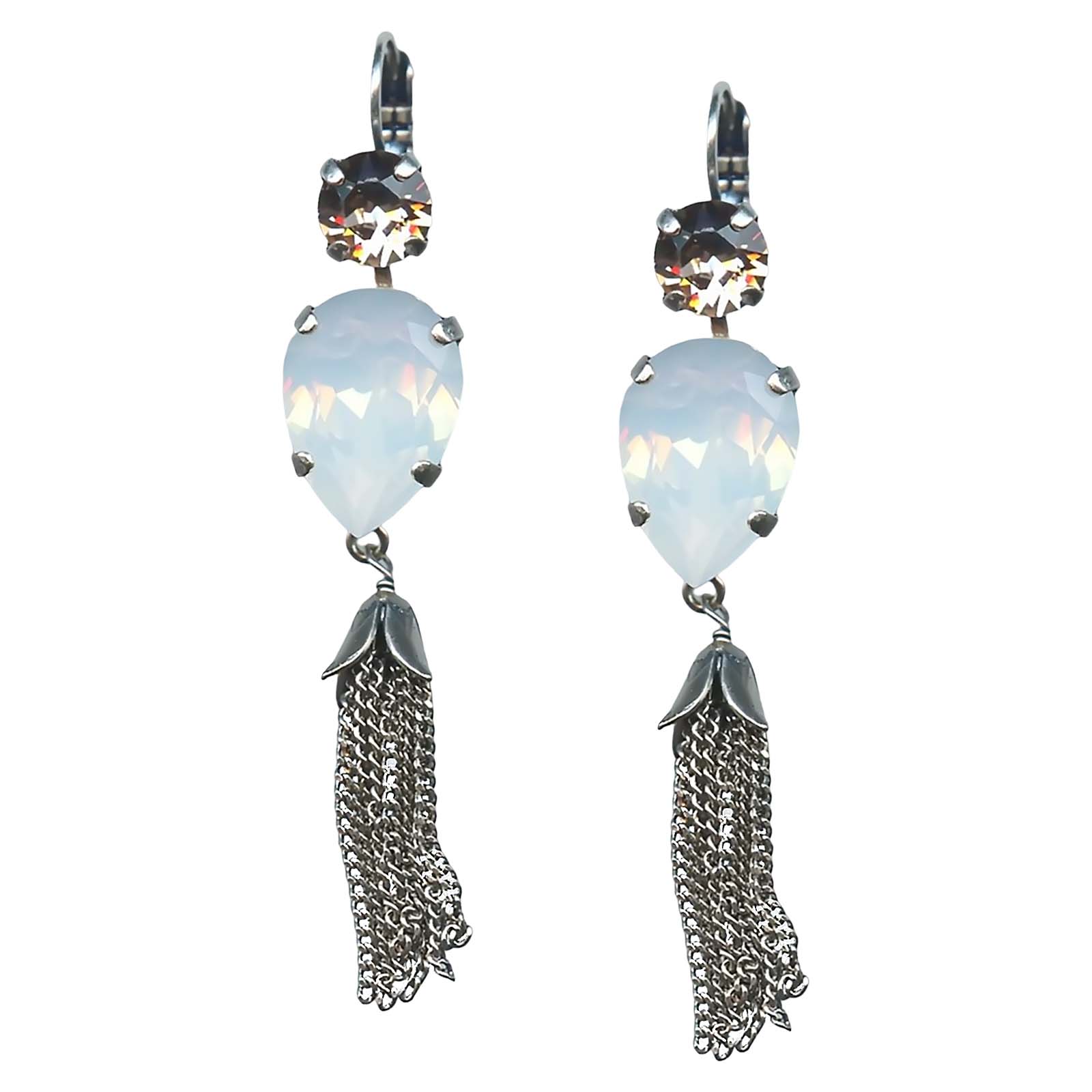 E-1098-8-1055-SP6 (1) Mariana Earrings Gorgeous White Opal & Vintage Rose Austrian Crystals Cosmo Africa Coll. - Image 1