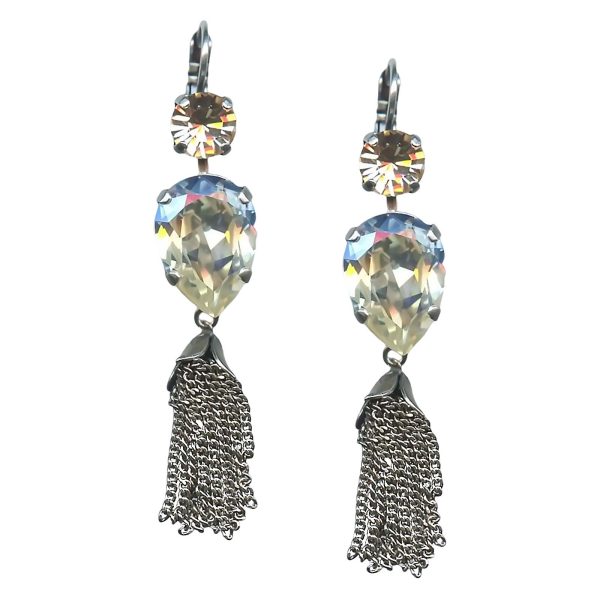 Mariana Earrings Alluring Clear & Lt Peach Austrian Crystals Kalahari Africa Coll.