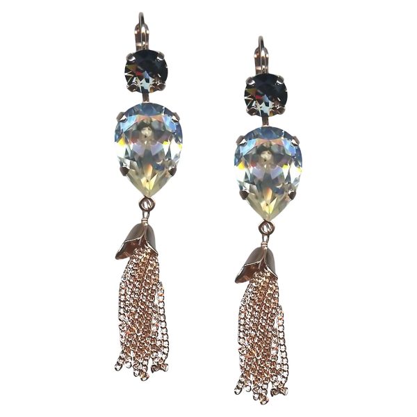Mariana Earrings Sophisticated Silver Night & Clear Austrian Crystals Zulu Africa Coll.