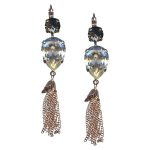 Mariana Earrings Sophisticated Silver Night & Clear Austrian Crystals Zulu Africa Coll. - Image 2