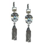 Mariana Earrings Fab Cream Pearl & Clear Austrian Crystals My Treasures Coll. - Image 3