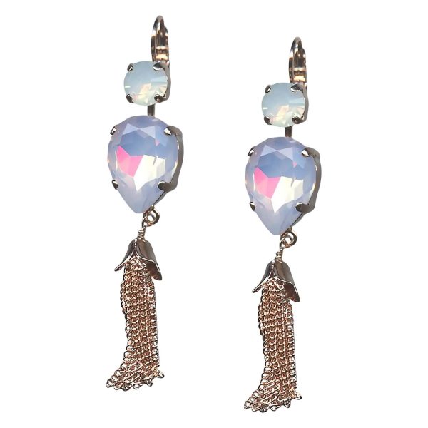 Mariana Earrings Beautiful Pink Opal & White Opal Austrian Crystals Afternoon Delight Songbook Coll.