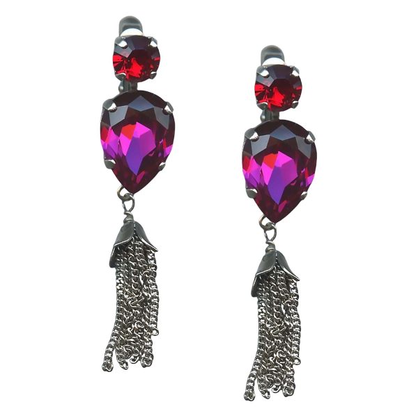 Mariana Earrings Exude Elegance Ruby Austrian Crystals My Treasures Coll.