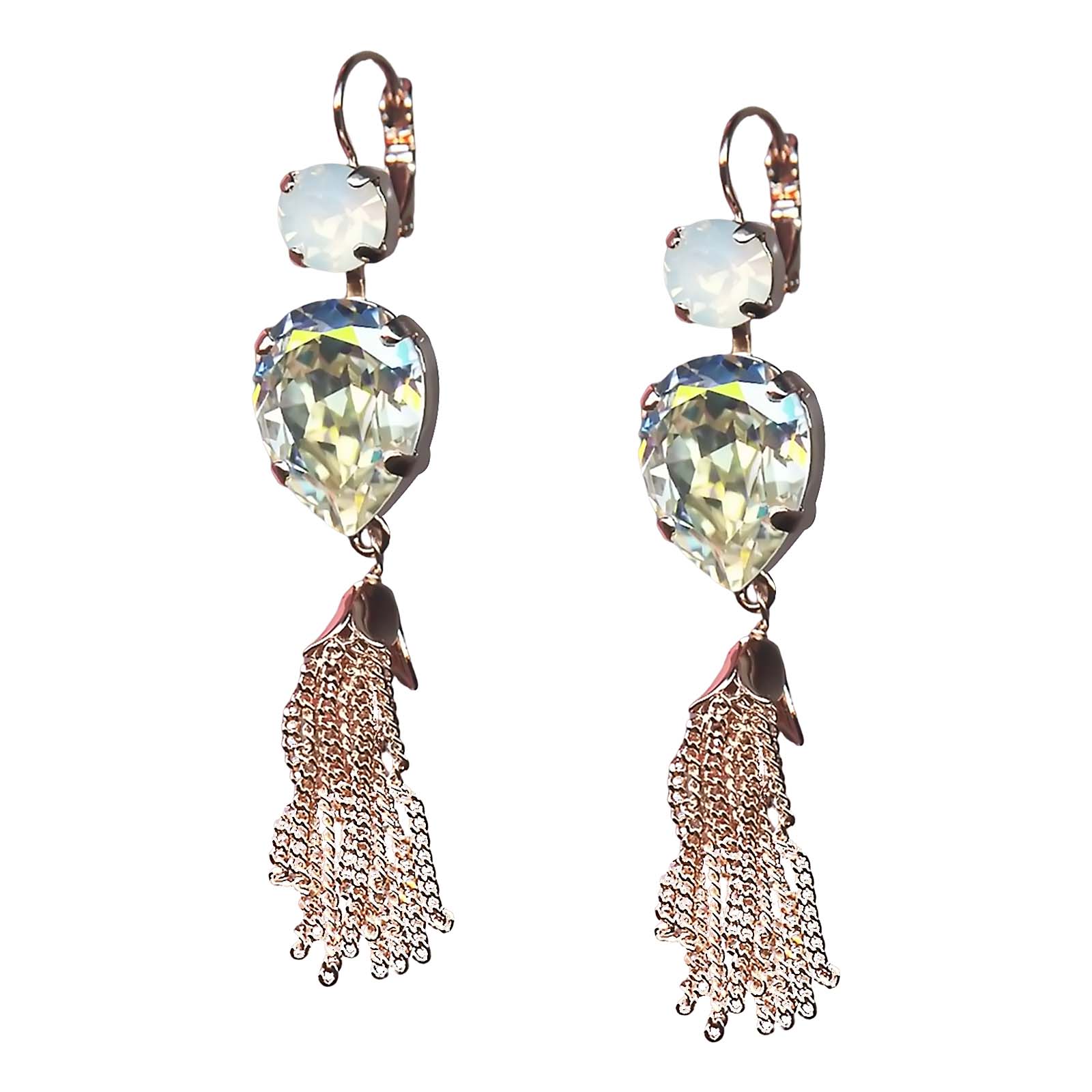 E-1098-8-5087-RG6 (1) Earrings By Mariana Precious Moonlight and White Opal Swarovski Crystals - Image 1