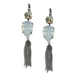 Mariana Earrings Simply Elegant White Opal & Golden Shadow Austrian Crystals My Treasures Coll. - Image 2