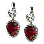 Mariana Earrings Glamorous Siam & Clear Austrian Crystals My Treasures Coll. - Image 2
