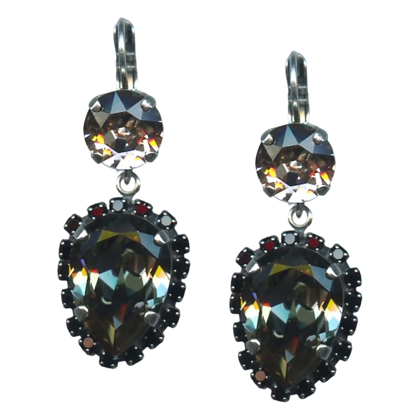 E-1098-9-1073-SP6 (1) Earrings By Mariana Woman Exquisite Black Diamond and Vintage Rose Swarovski Crystals - Image 1