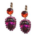 Mariana Earrings Sassy Orange & Fuchsia Austrian Crystals Lady Marmalade Songbook Coll. - Image 2