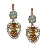 Earrings By Mariana Woman Classy Opal and Golden Shadow Swarovski Crystals